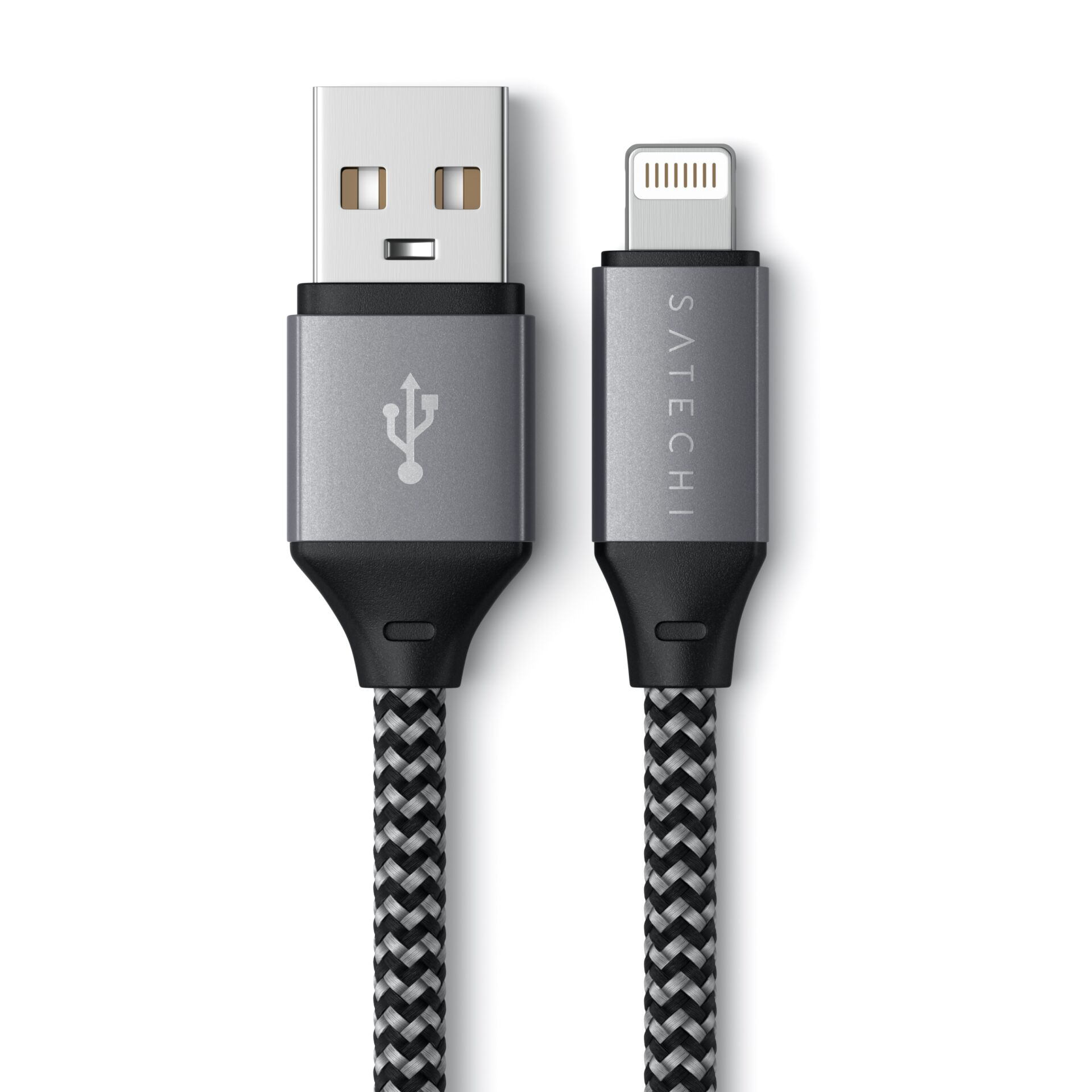 (25cm) 15W USB A auf Lightning Ladekabel Nylon MFi Datenkabel (ST-TAL10M) - Space Grey (Grau)