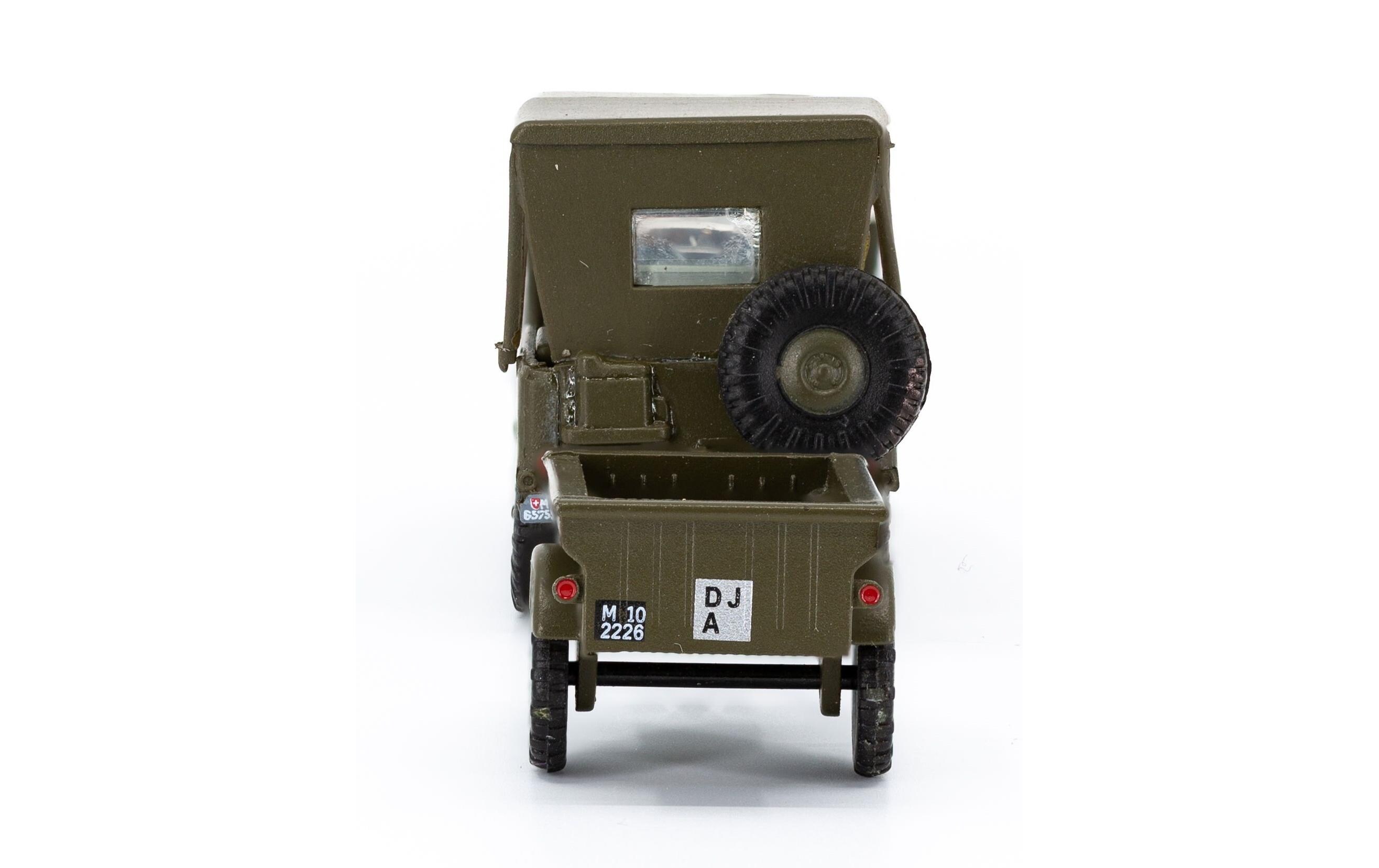 Willys M38A1 Armee Jeep mit Aebi Gelpw Anhänger 68 1:87H0 Jeep Militärmodell