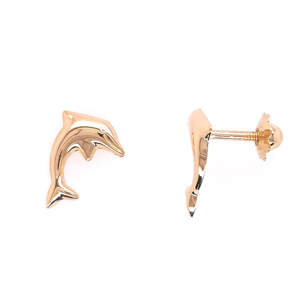 Boucles d'oreilles Dauphin or jaune 750/1000