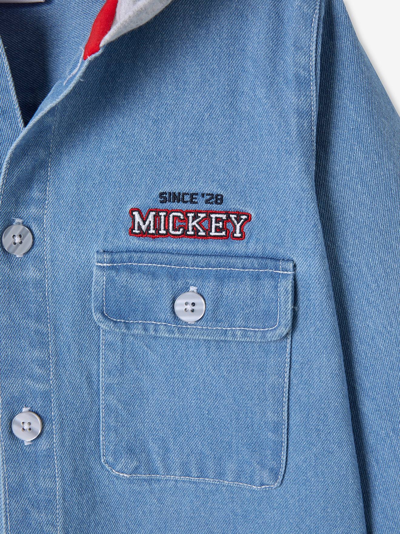 Jaqueta DS® Mickey, azul médio, lisa com estampas.