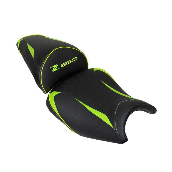 Bagster - Selle Ready Luxe série spéciale Kawasaki Z650 (2020-2023) Noir / Vert fluo / Jaune fluo