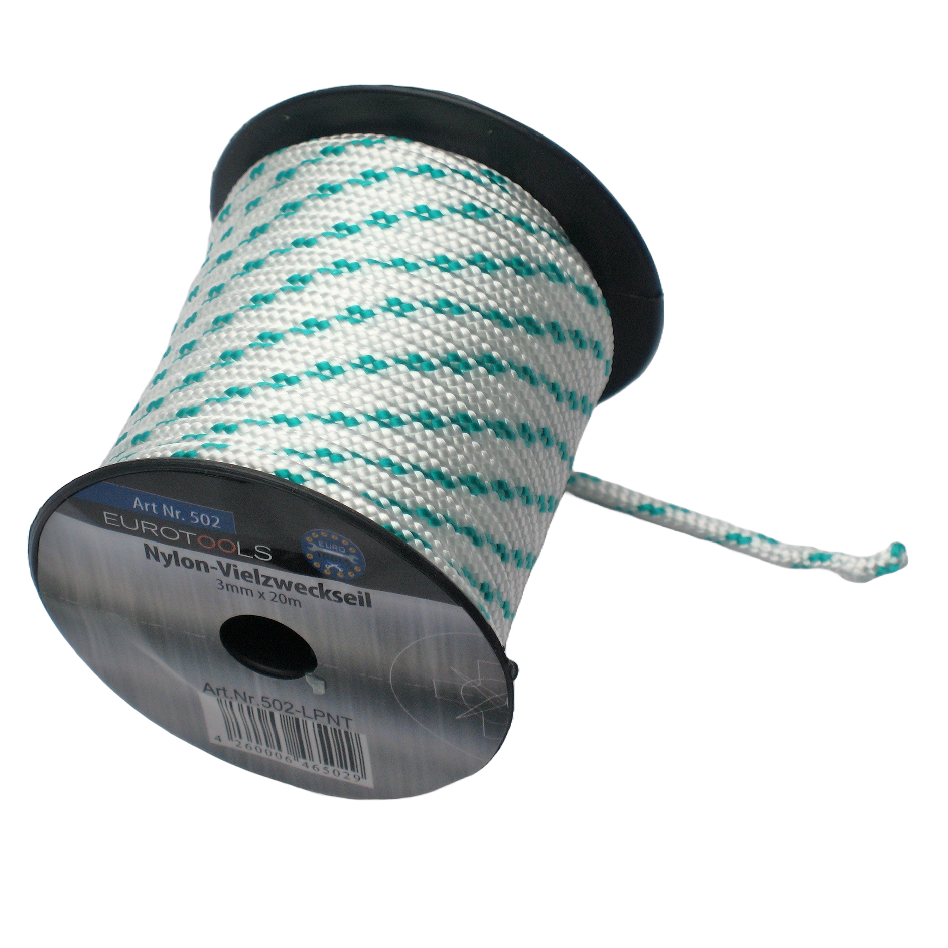 Vielzweck-Seil - grün-weiß - 20 Meter