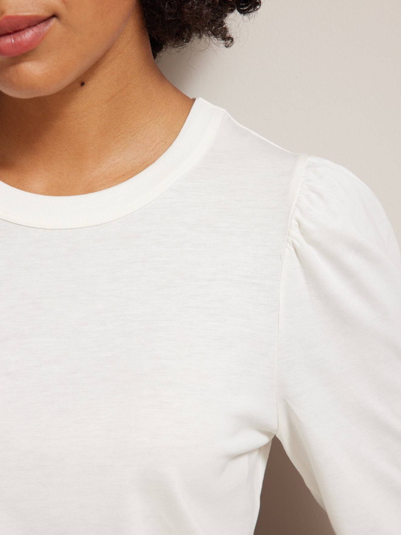 T-shirt manches ballon femme lyocell et coton
