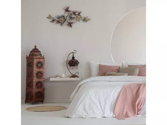 Lampe en métal avec perles en cristal acrylique colorées