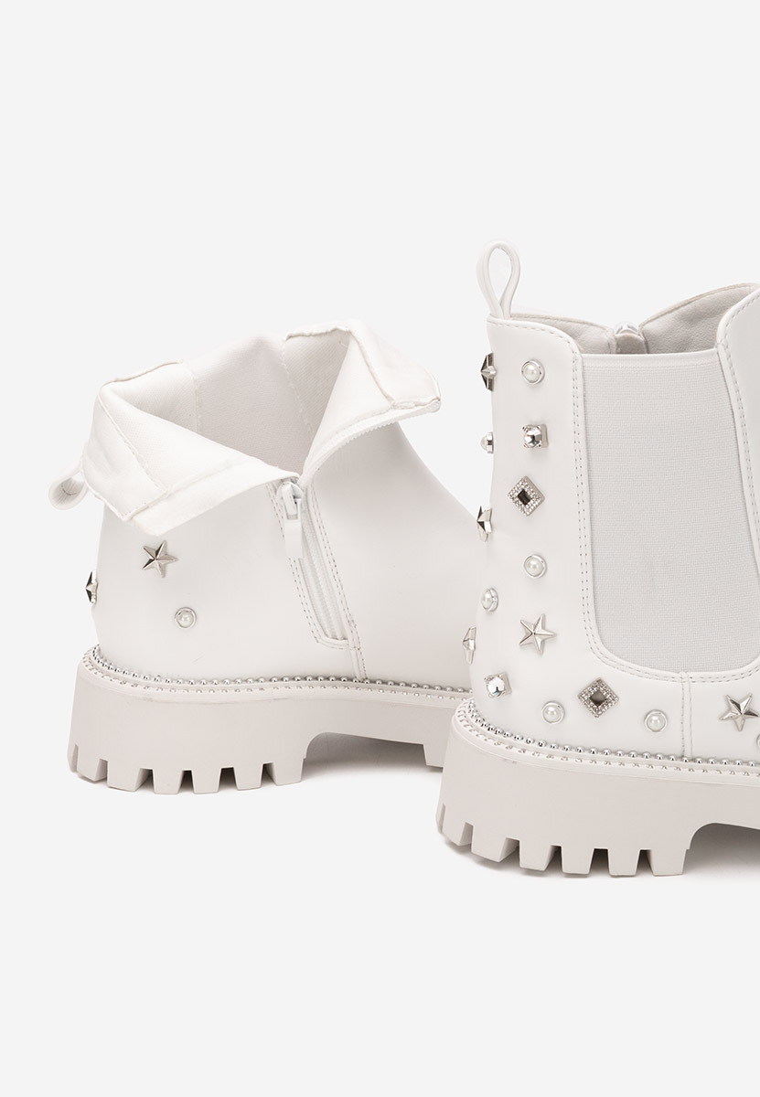 Bottines chelsea femme blanches Marinelia