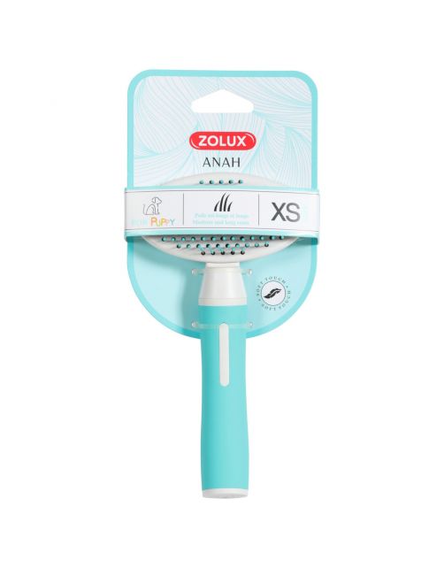 Zolux Puppy Soft Borstel - Hondenvachtborstel - 9x5.5x17 cm Wit Turquoise Voor Langhaar