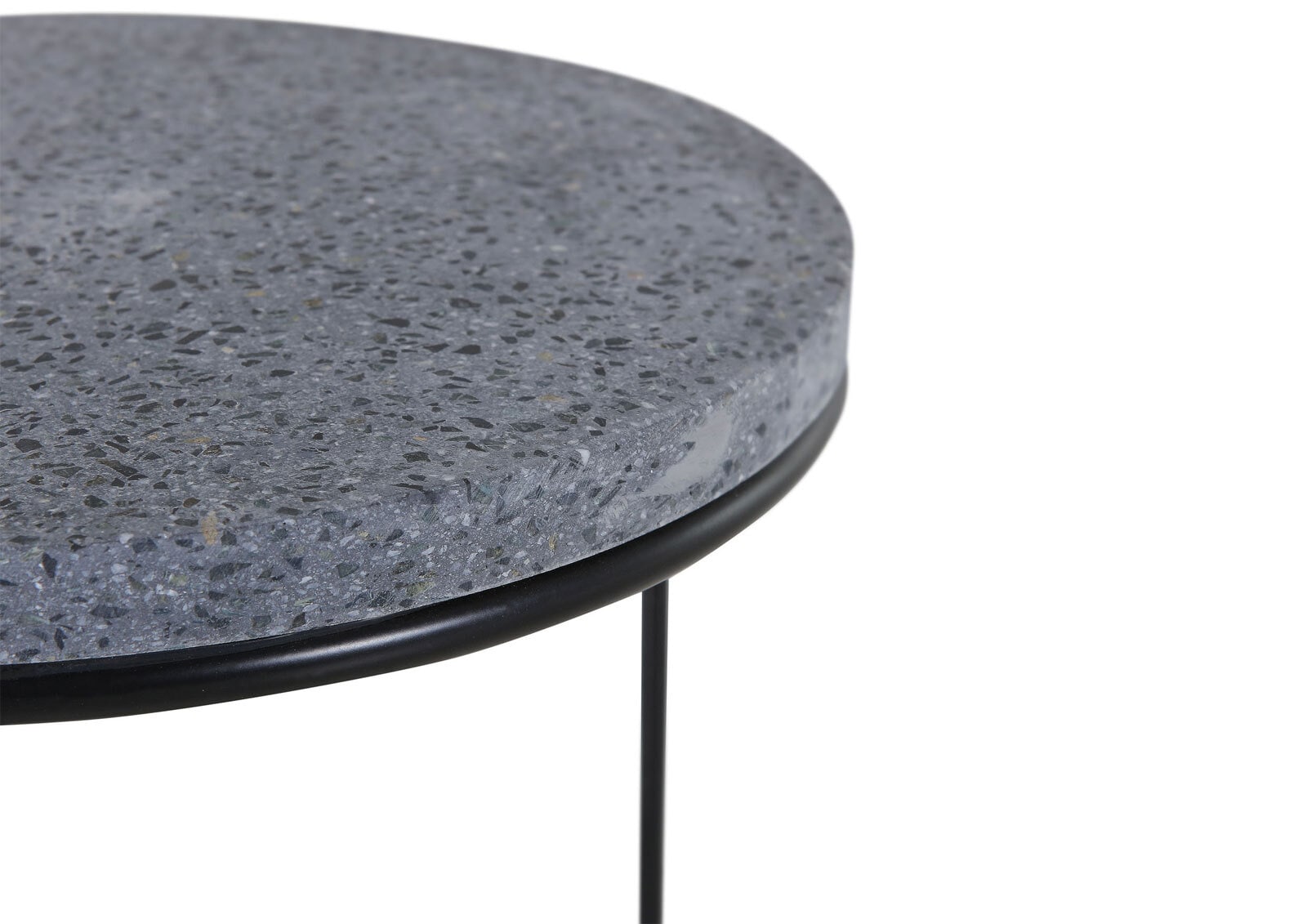 INTERhome Beistelltisch TERRAZZO 35 x 40 cm grau/ schwarz