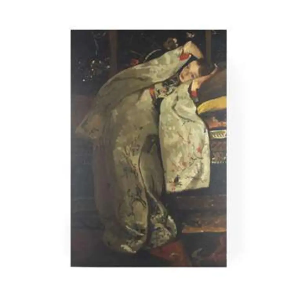 Art for the Home - Canvas - Meisje in Witte Kimono - 100x70 cm