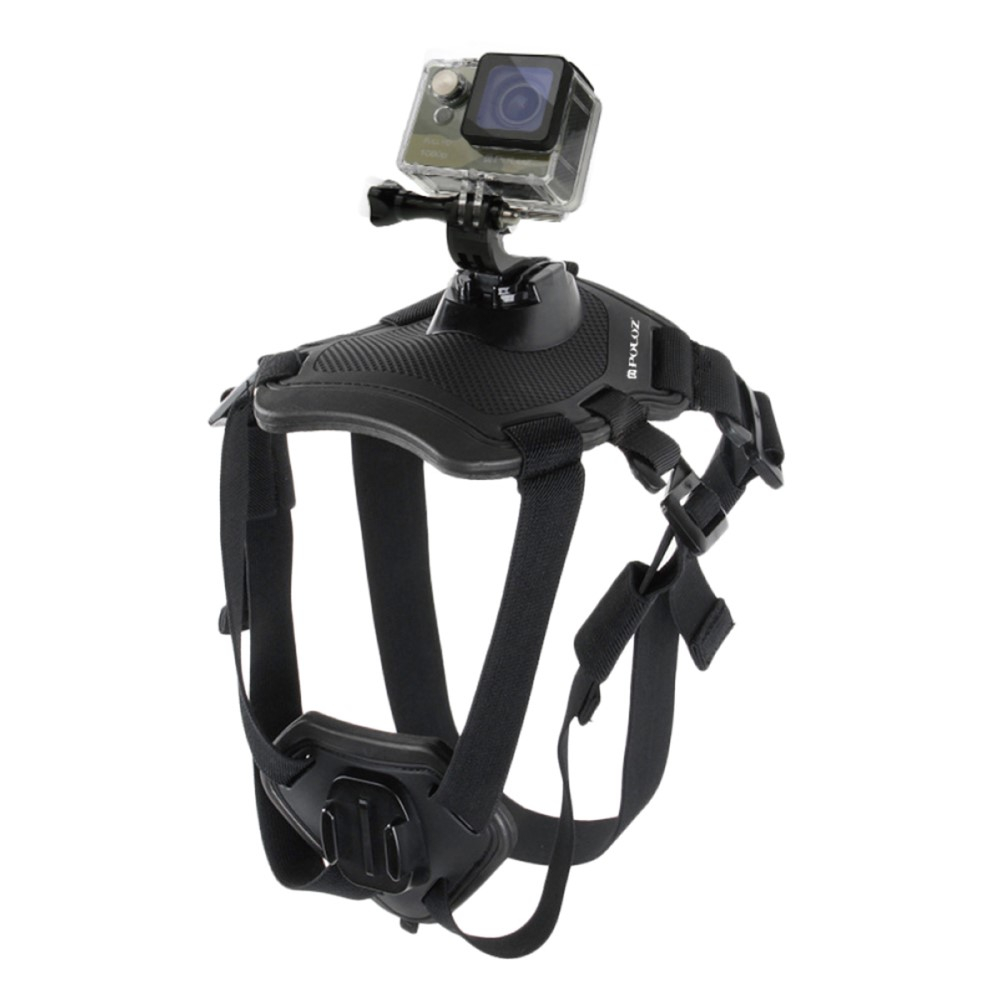 Dual Hundegeschirr Brust Gurt Kamerahalterung für GoPro Hero Kameras - Schwarz