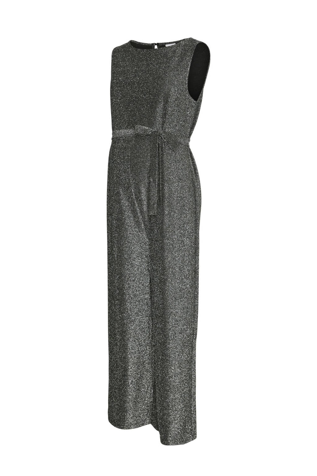 MAMALICIOUS zwangerschapsjumpsuit met glitters MLGLAM grijs