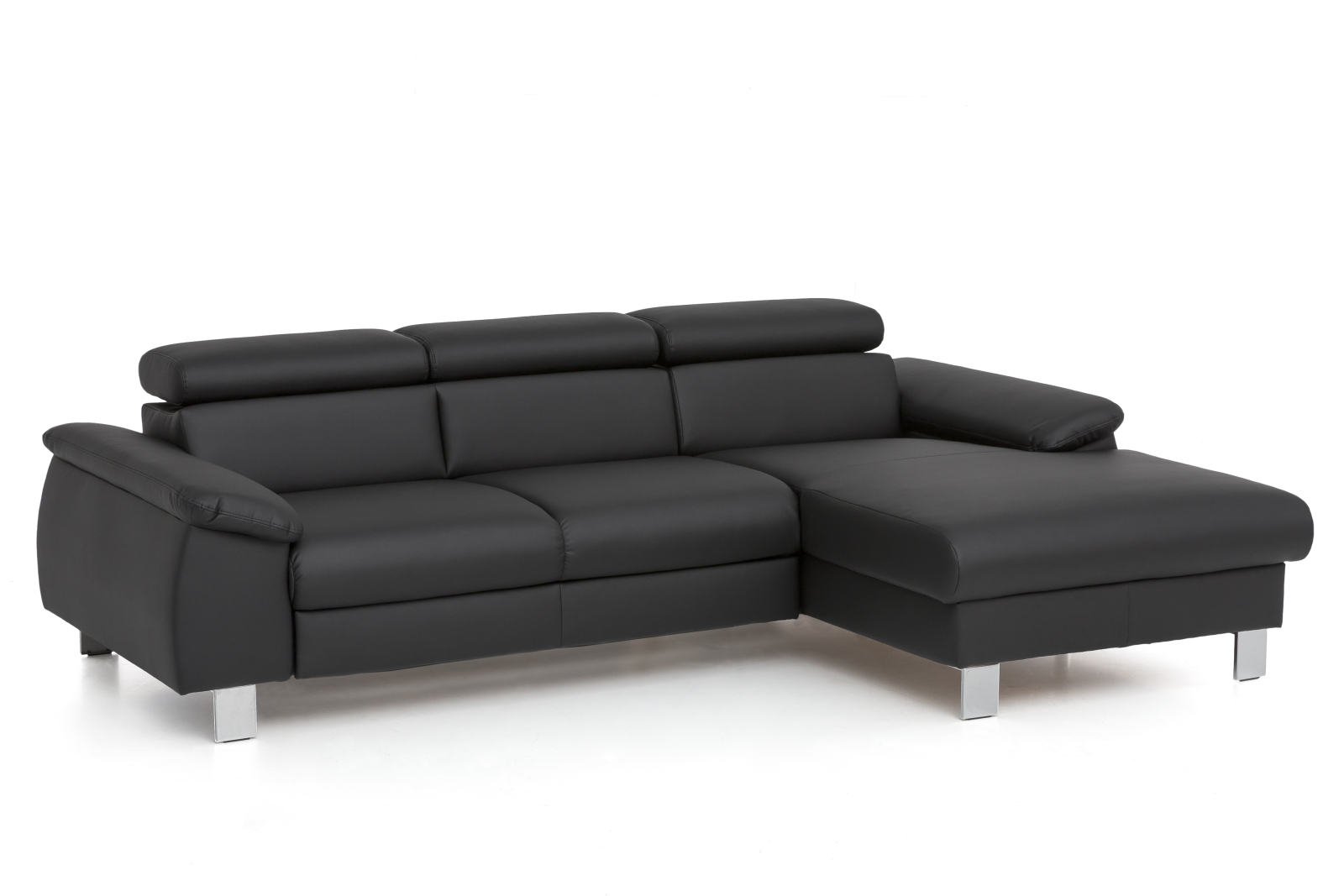 Ecksofa - schwarz - Kunstleder - Basismodell - Recamiere rechts