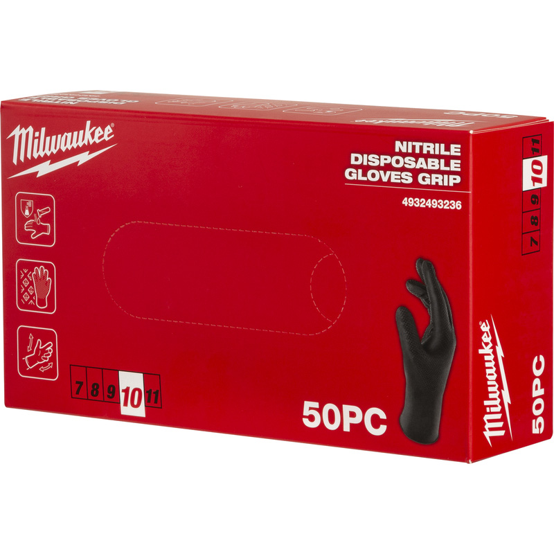 Milwaukee nitril disposable handschoenen 50 stuks 10/XL