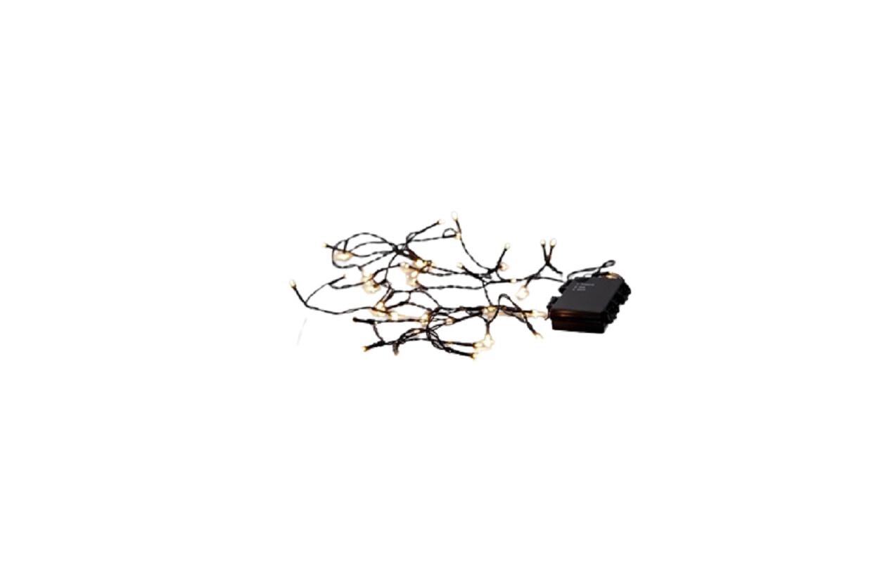 LED-Lichterkette Akku, 40 LED, 280 cm, OutdoorLichterkette mit Batterien
