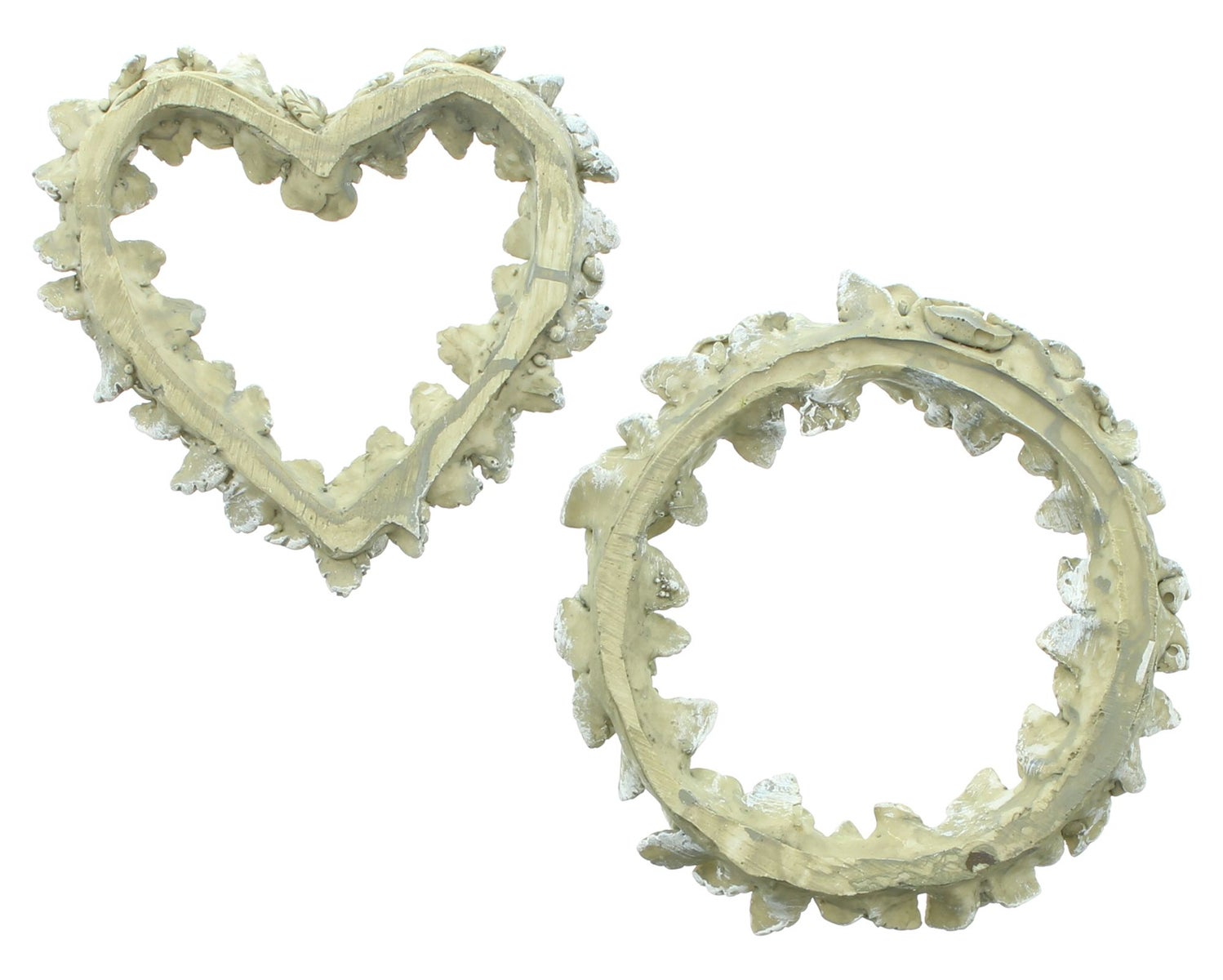 Rozendecoratie hart & krans, set van 2