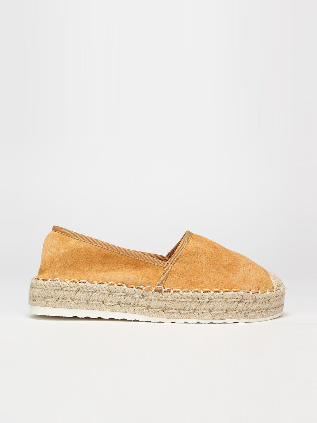 Espadrilles suédine et plateforme- Camel
