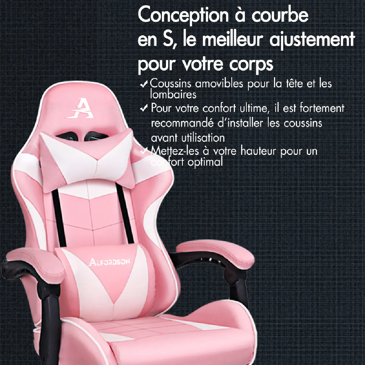 ALFORDSON Chaise de jeu - Rose et blanc