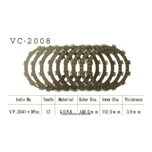 Kyoto - Disques garnis d'embrayage VC2008