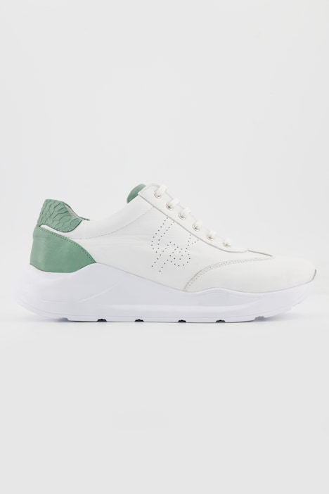 Leder-Sneaker, Farbakzente, Weite H