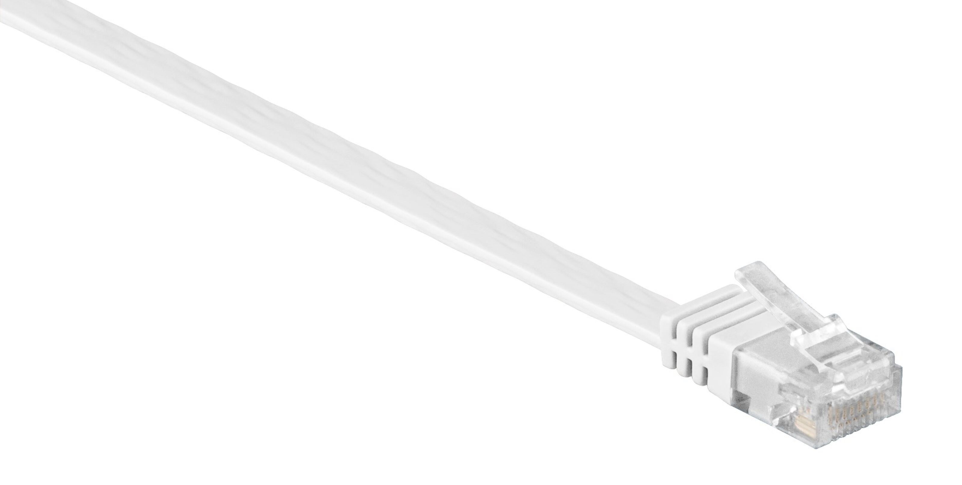 Flat UTP-nettverkskabel Cat. 6 Hvit 3 m