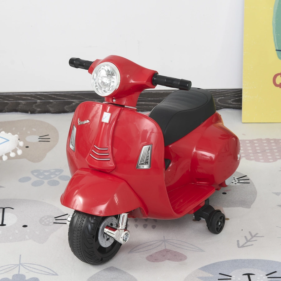 HOMCOM Elektrisches Kindermofa im Vespa Stil rot