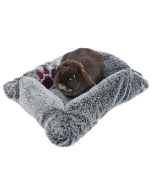 Rosewood Pluche Knaagdiermandje - Slaapplaats - 43x33x12 cm Grijs