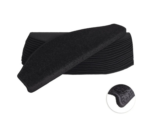 Dynasty zwarte halfronde trapmattenset, 28x65 cm, 15 stuks