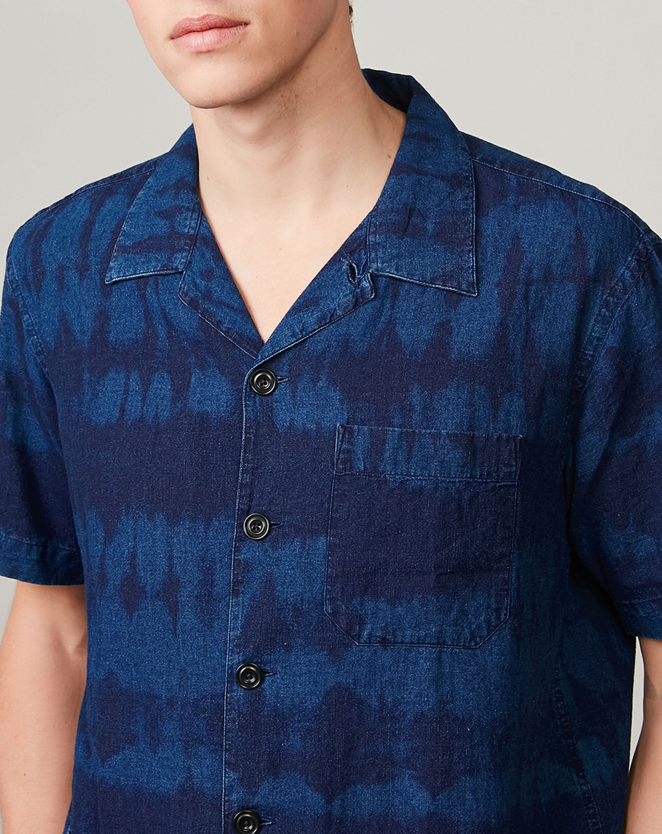 Hartford Chemise regular en Lin & Coton Phil indigo