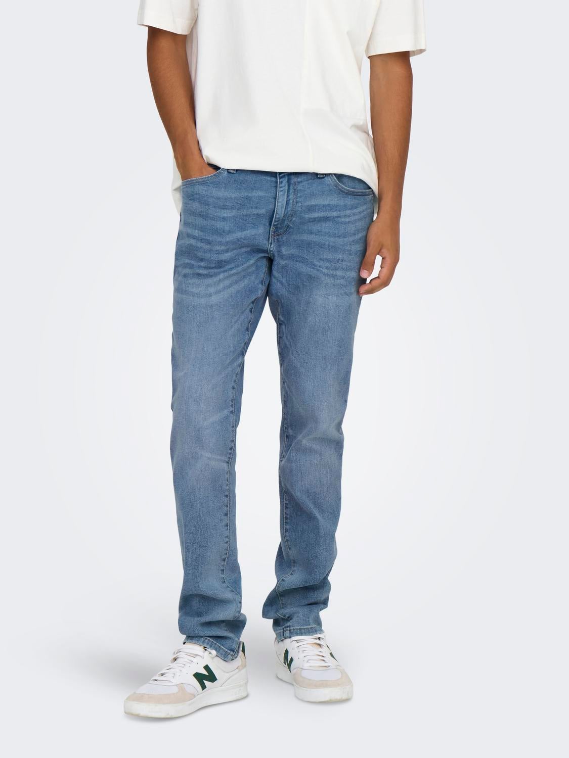 ONSLOOM Niedrige Taille Slim Fit Jeans Light Medium Blue Denim
