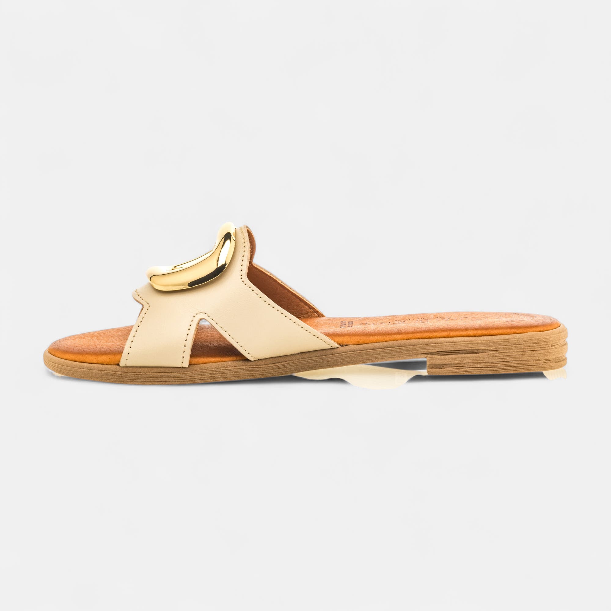 Mules Femme en cuir beige