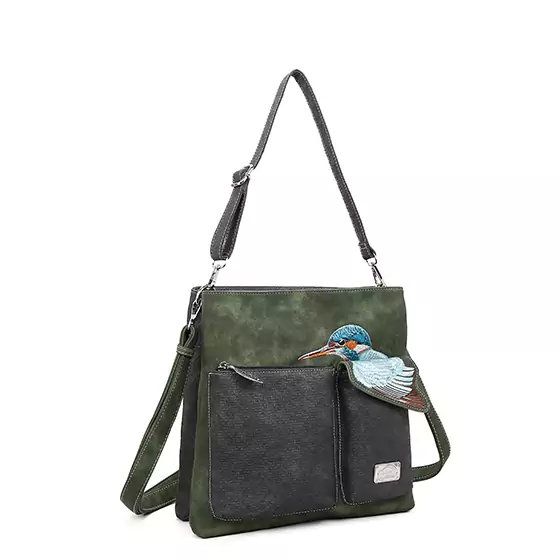 Hi-di-Hi Hand/ Schoudertas King Shopper Dark Green/ Dark Grey