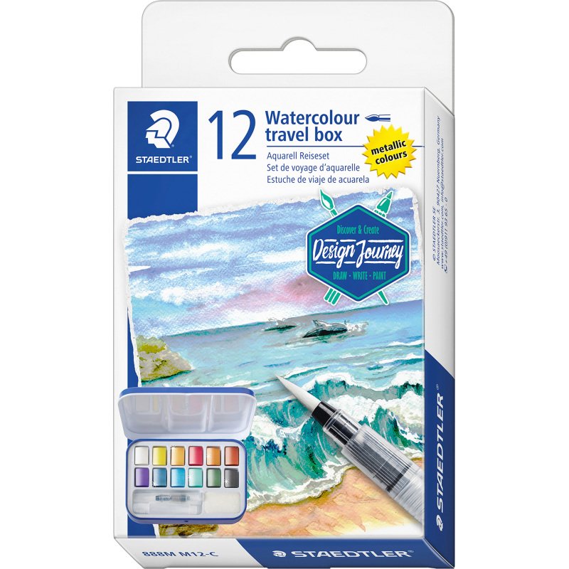 Peinture métallique aquarelle Staedtler - Kit peinture et pinceau
