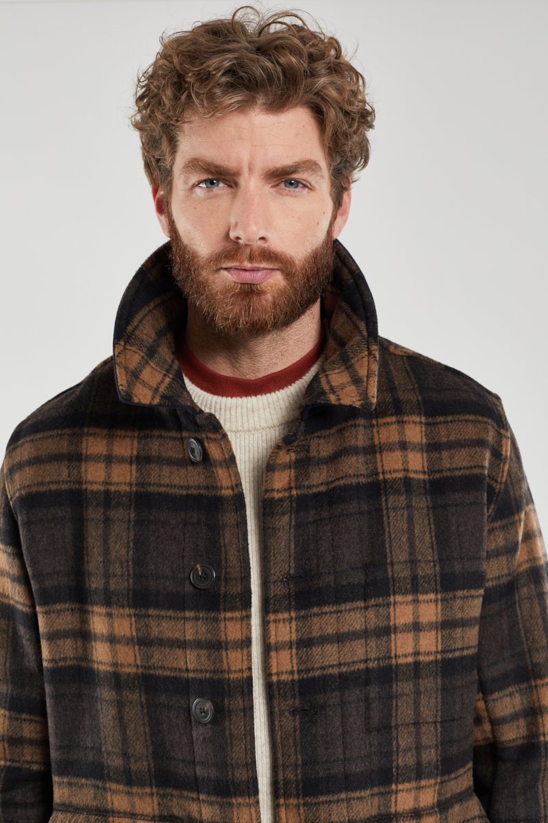 Veste pêcheur à carreaux - laine