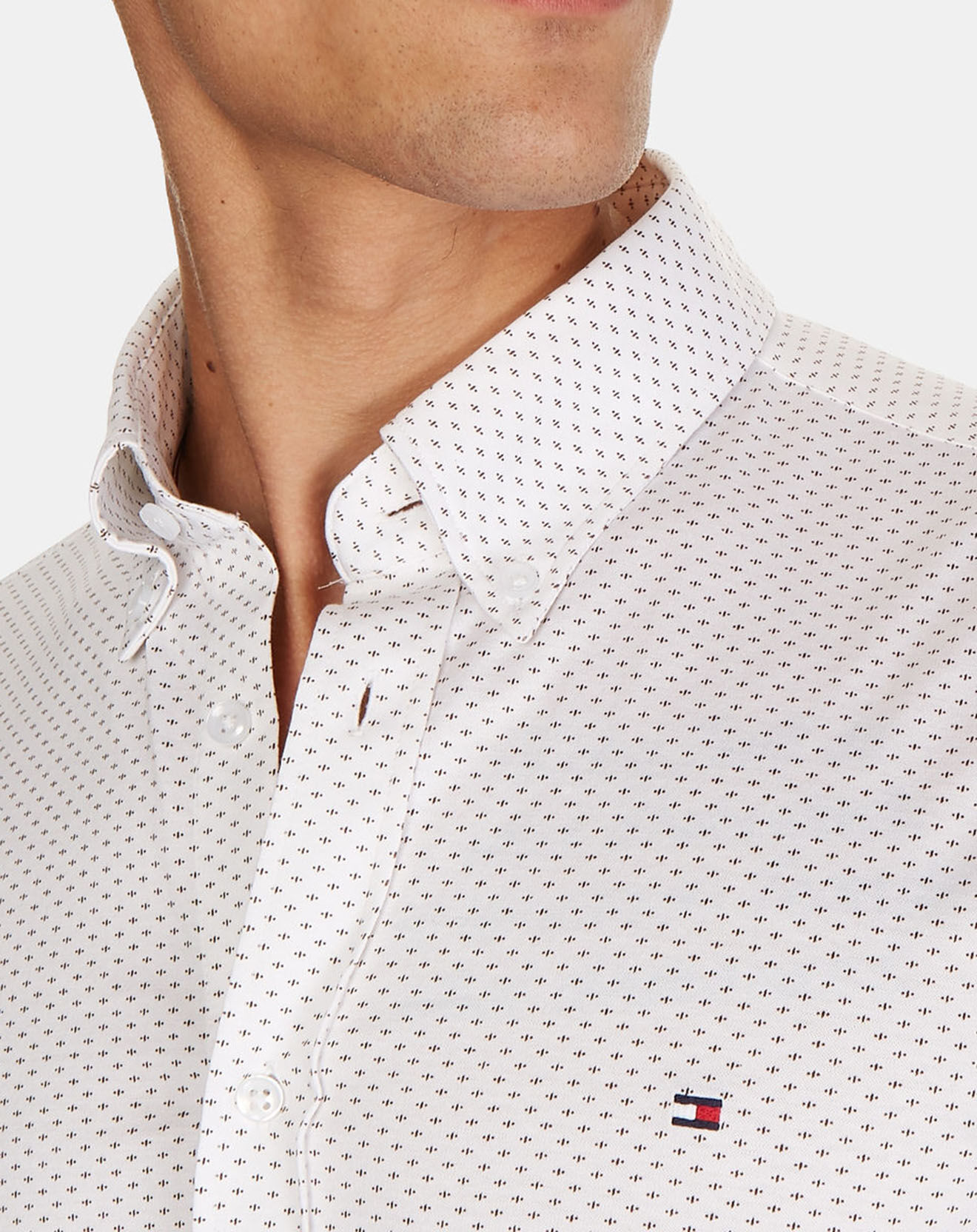 Tommy Hilfiger Chemise droite Chassic rayée blanc/bordeaux