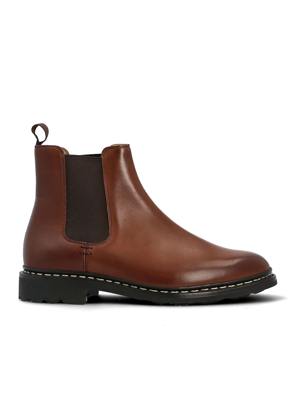 CHELSEA BOOTS TREMPLE CUIR CAMEL