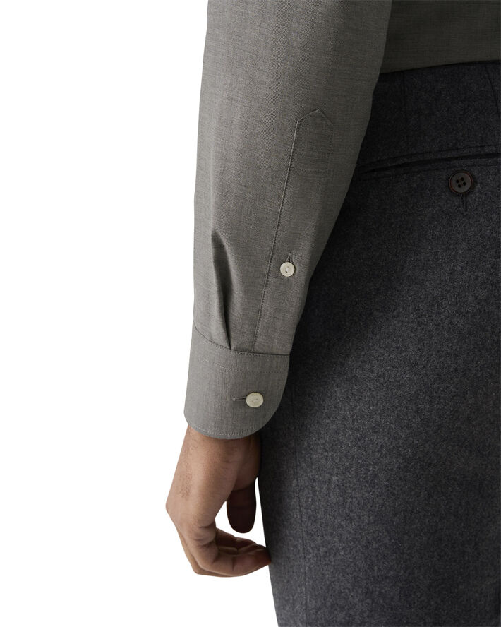 ETON HERRINGBONE WRINKLE FREE FLANNEL SH Grå