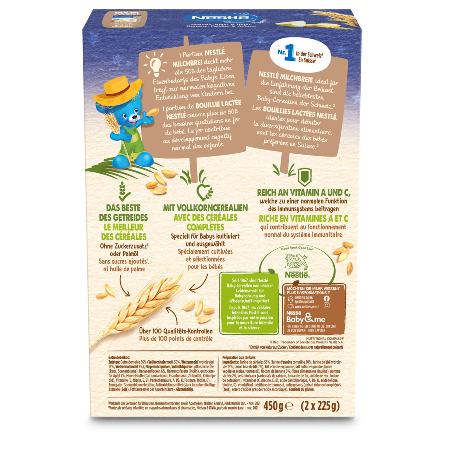 Nestlé Milchbrei Pyjama Banane, Apfel und Hafer, nach 6 Monaten
