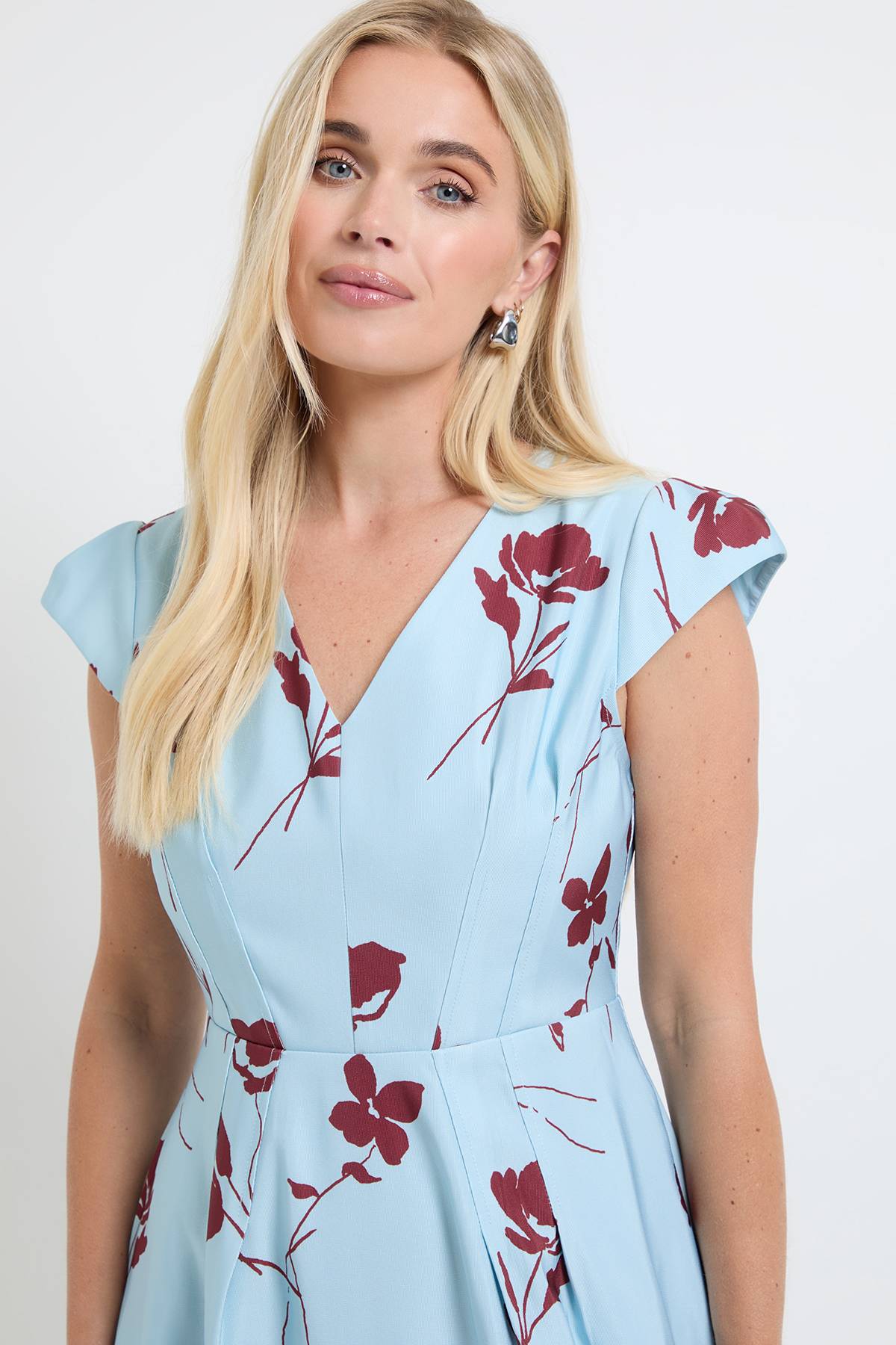 Wallis Robe Midi En Sergé Ottoman À Imprimé Floral Petite Taille