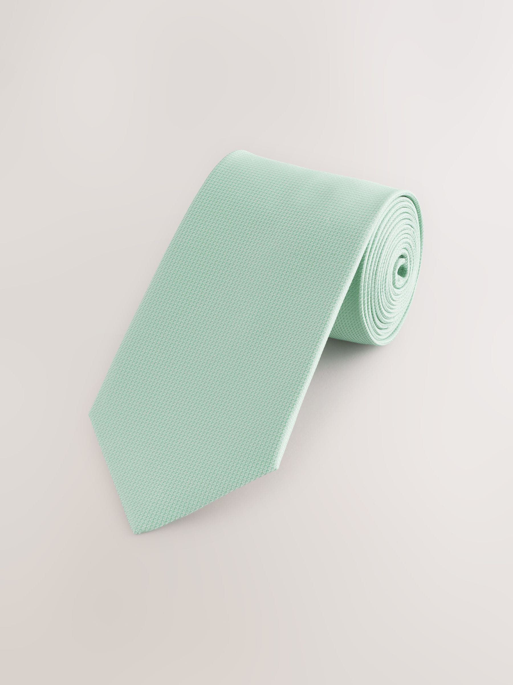 Grijs-groen - Standaard - Stropdas met textuur