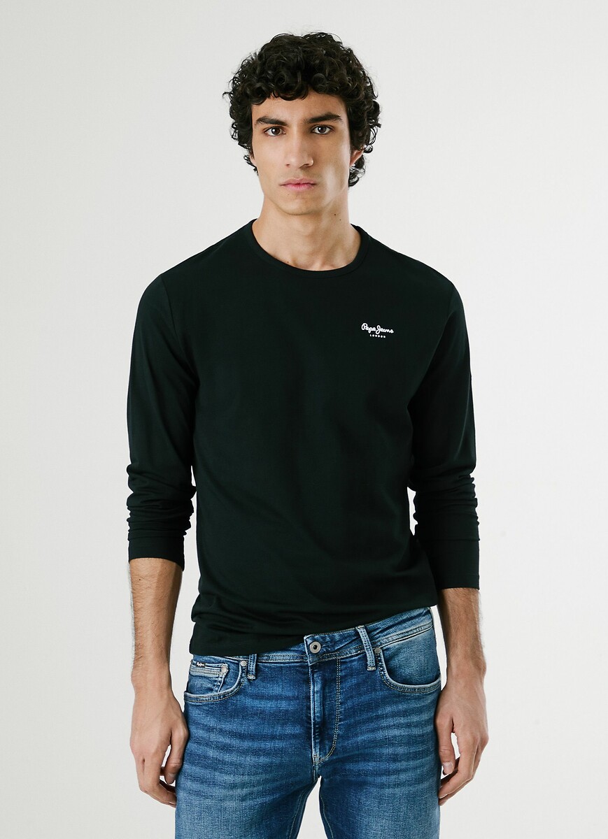 PEPE JEANS<br>Camiseta original de manga comprida com elastano
