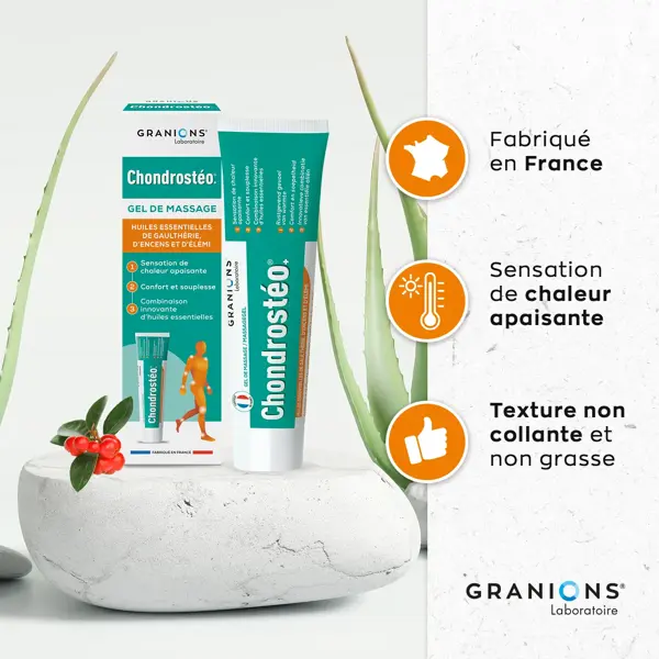 Gel de Massagem Aquecedor Granions Chondrostéo - Dor nas Articulações, Pacote com 2 géis de 100ml