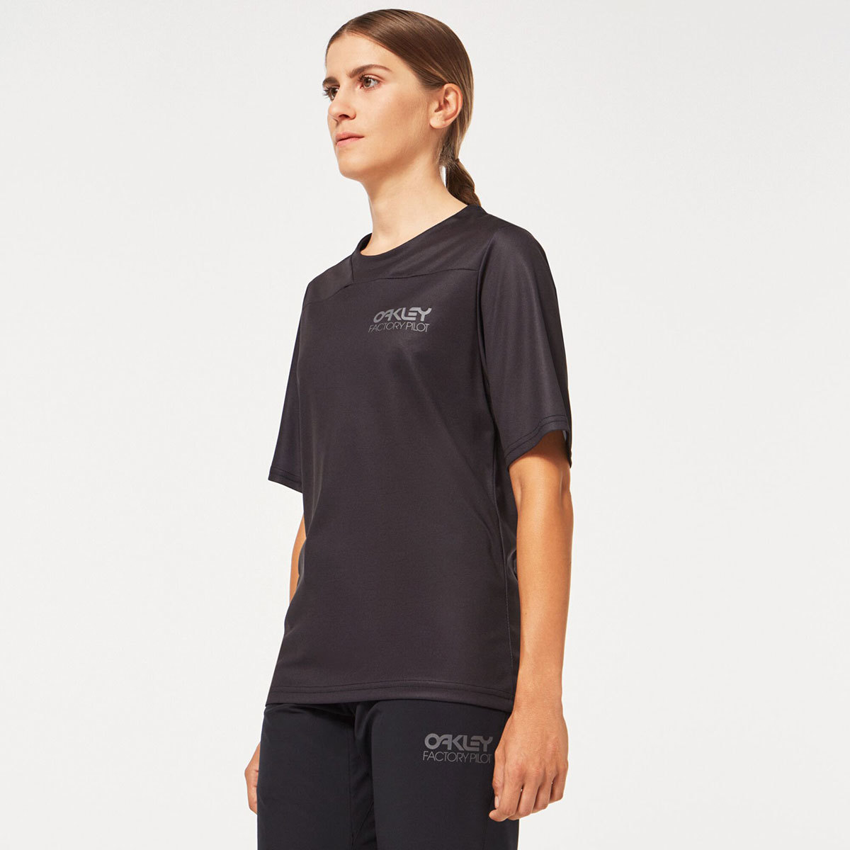Oakley Factory Pilot Lite II MTB Fietsshirt Korte Mouwen Zwart Dames