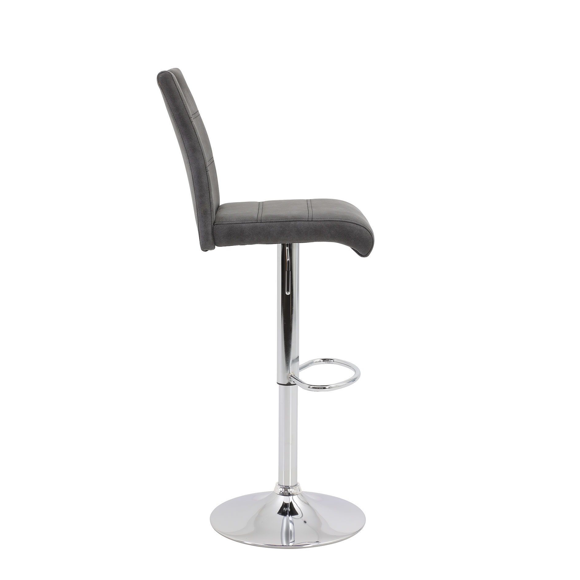 Barhocker - Vintage anthrazit - Microfaser - höhenverstellbar