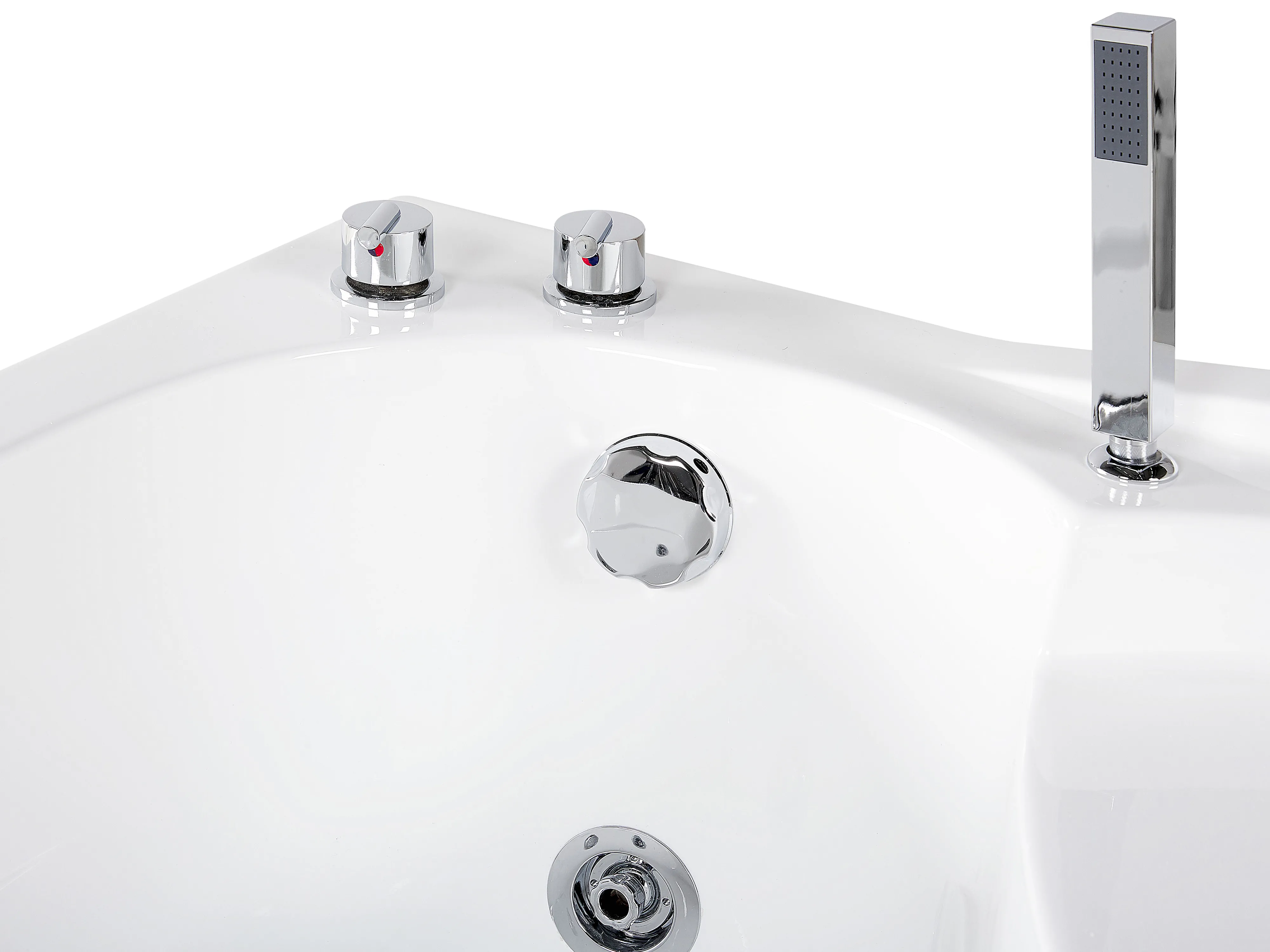 Hoek bubbelbad met LED NEIVA rechtszijdig 150 x 100 cm Wit