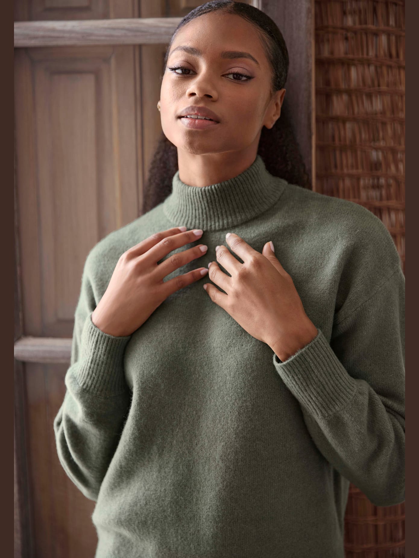 Pull en tricot à col montant