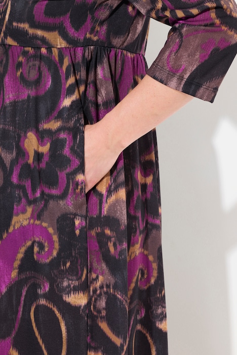 Jersey-Maxikleid, A-Linie, CottonTouch, Alloverdruck