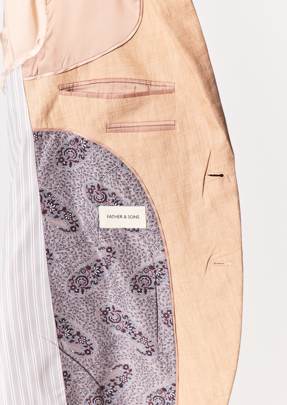 Veste coordonnable Regular en lin uni rose