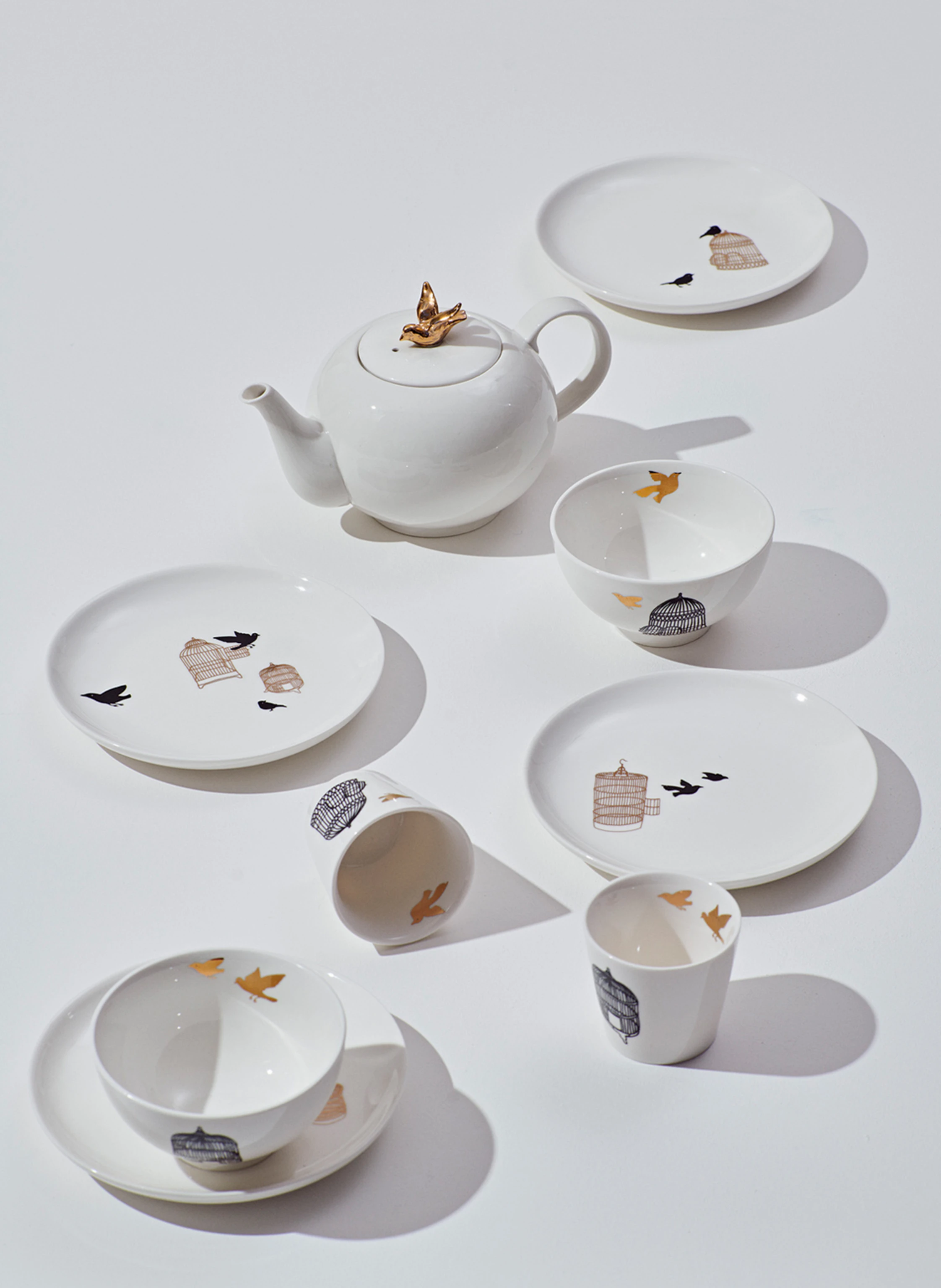 POLSPOTTEN 4er-Set Dessertteller FREEDOM BIRDS