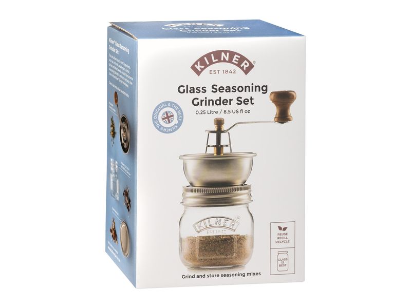 Kilner Multifunktions-Küchenmühle 250 ml, 1 Stück Küchenmühle inklusive Silikondeckel und Luftschloss