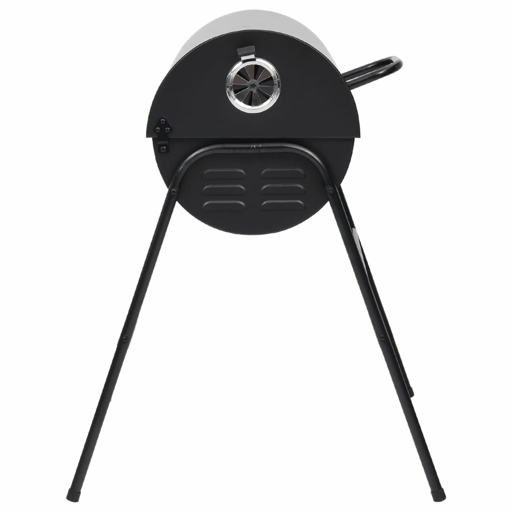 Gril à baril avec 2 grilles de cuisson noir 80x95x90 cm acier