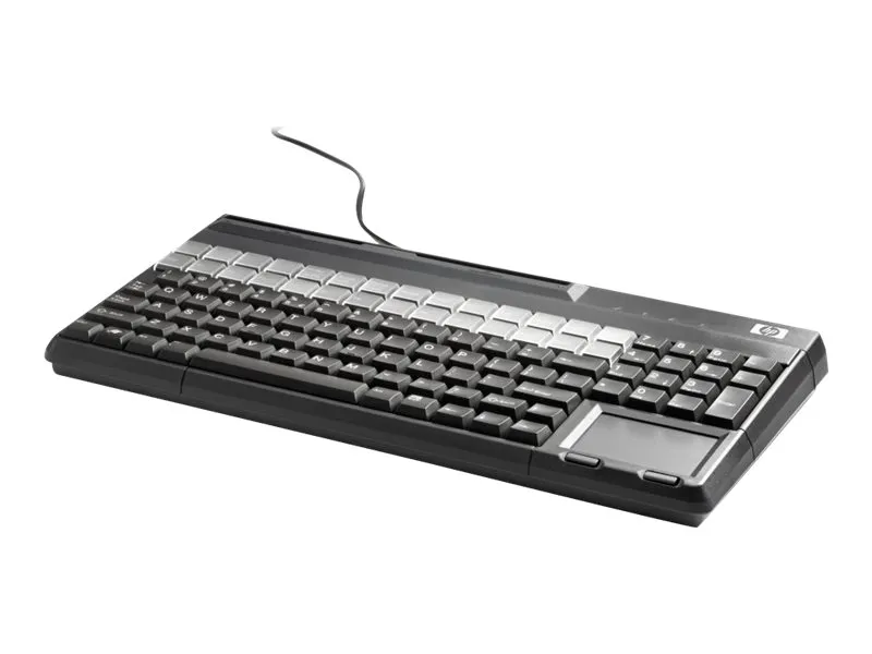 HP POS Keyboard with Magnetic Stripe Reader - Tastatur - USB - QWERTY - carbonite - for Engage Flex Mini Retail System; Engage One; MX12; RP9 G1 Retail System